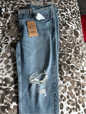 Lucky Brand Light Blue Distressed Boyfriend Jeans